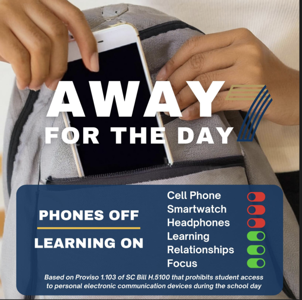 As a reminder for students to put away their phones, this graphic is sent out with the announcements every morning and afternoon.